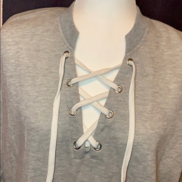 LACE-UP Sweatshirt dress - Picture 3 of 6